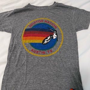 Aviator Nation Gray Tee with Rainbow Logo